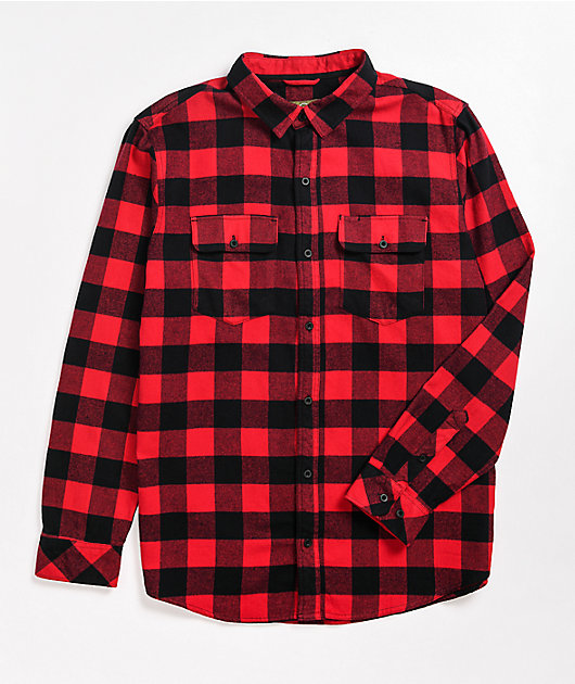 Dravus Willard Red Black Flannel Shirt Zumiez