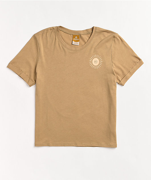 Dravus Yony Sun Beige Crop T-Shirt