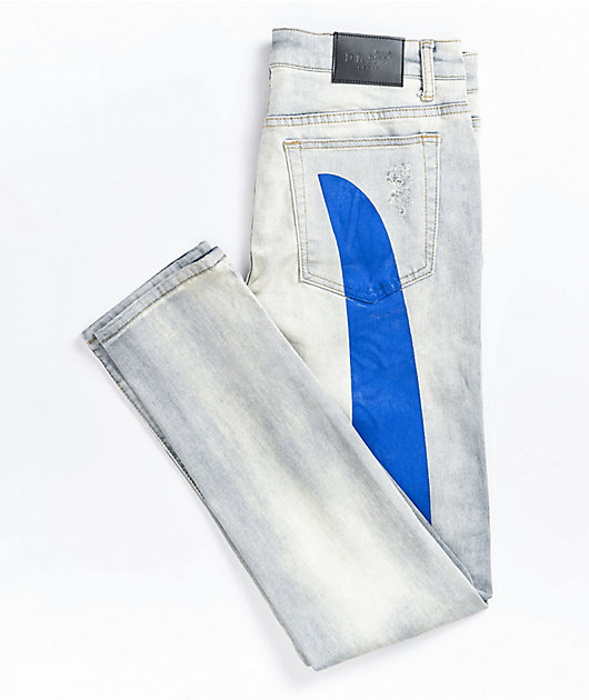 grey painted jeans