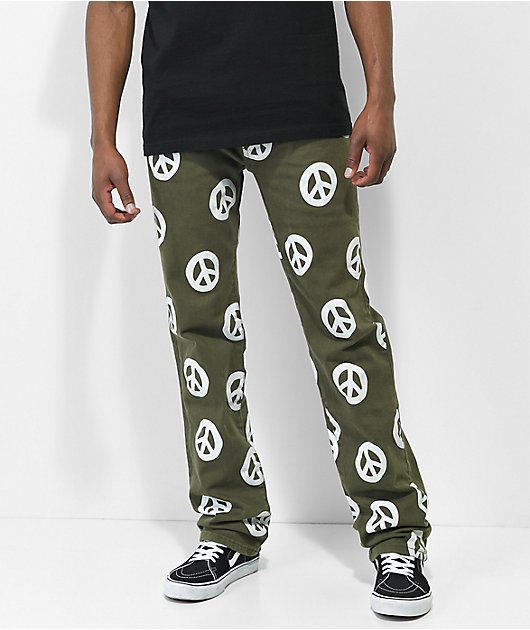 Dript Denim Peace Jeans amplios color verde oliva