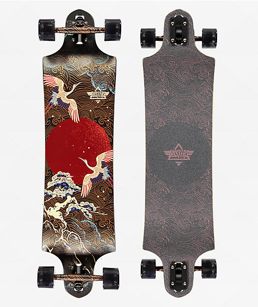 Longboard RAM Solitary 38" Dark Shadow - Drop Through Pintail, Bois D'érable 8 Plis, Trucks 7", Roues 70mm