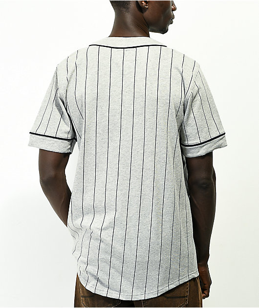 Empyre Chuck White & Black Pinstripe Baseball Jersey - Size L - White - Jerseys - Shirts - Men's Clothing at Zumiez