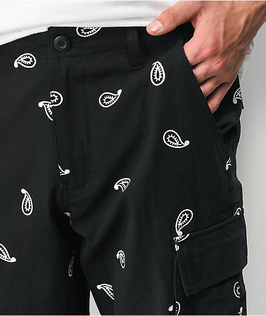 EPTM Bandana Print Black Cargo Pants