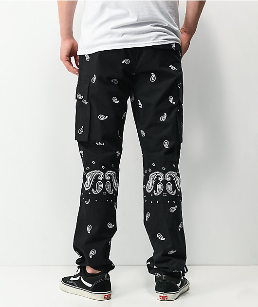 EPTM Bandana Print Black Cargo Pants