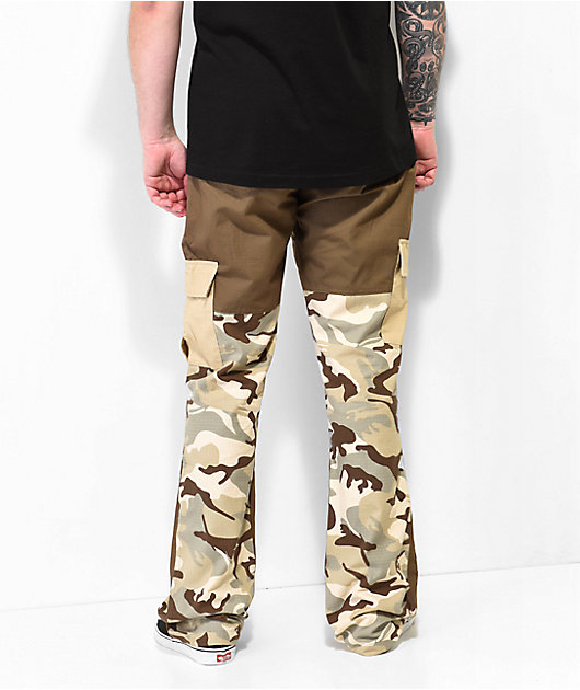 EPTM Easy Brown Cargo Flare Pants