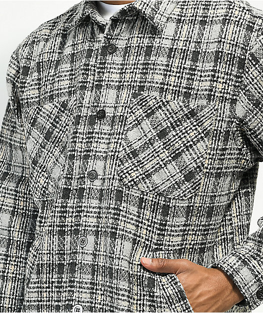 EPTM Slit Concrete Plaid Flannel Shirt