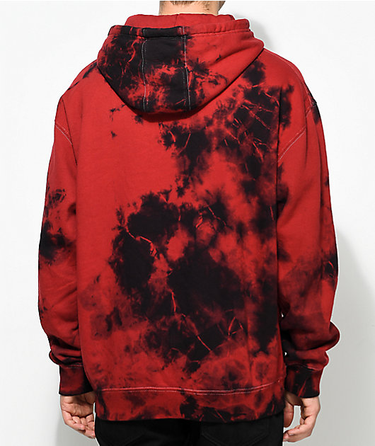 tie dye red hoodie