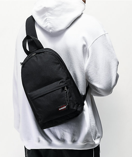 black crossbody backpack