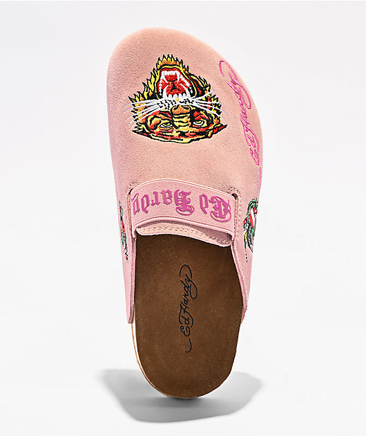 Ed Hardy Women's Tiger Pink Mule Sandals