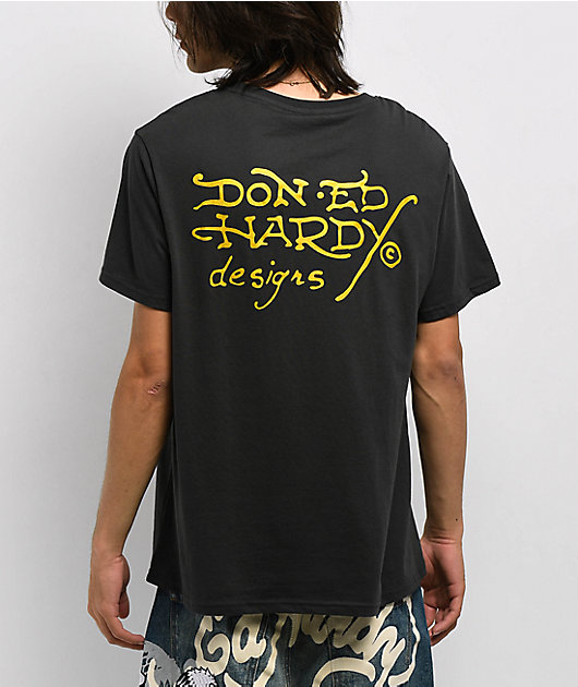 Ed Hardy Ace Skull Charcoal T-Shirt