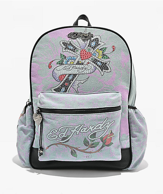 Ed Hardy Arden Denim Blue Backpack