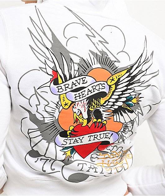 トップス made in USA Y2K ED HARDY beroa foodie Y2k Ed Hardy Short Sleeve Zip up Hoodie - Etsy