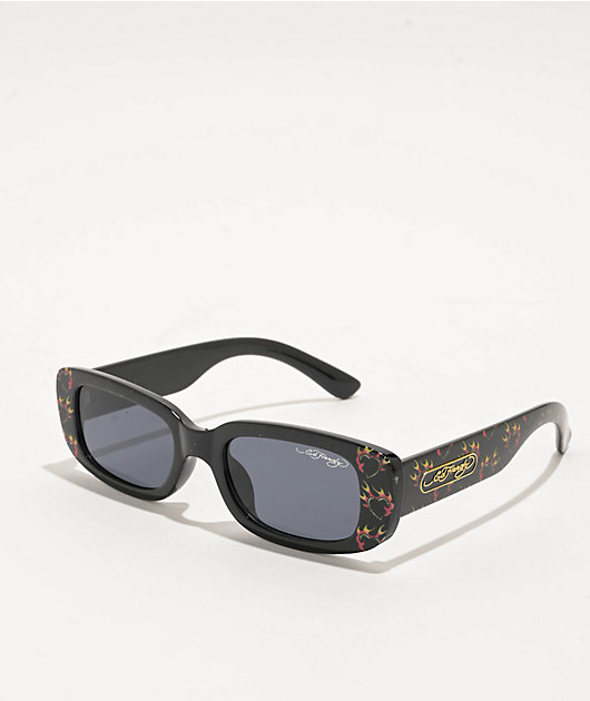 Ed Hardy Burnin Love Black Sunglasses | Zumiez display picture 3