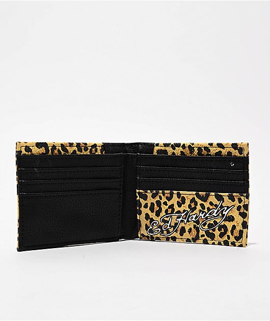 Ed Hardy Cheetah Print Bifold Wallet | Zumiez
