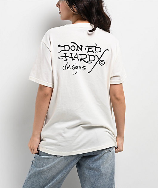 Ed Hardy Cobra Ivory T-Shirt | Zumiez