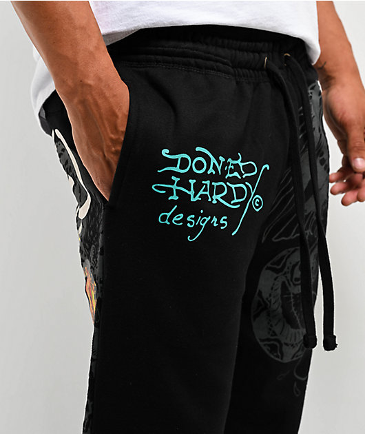 Ed Hardy Crawling Tiger Black Sweatpants | Zumiez