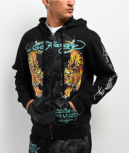 Ed Hardy hotsell Sweater Jacket Full Zip Hoodie Size Medium