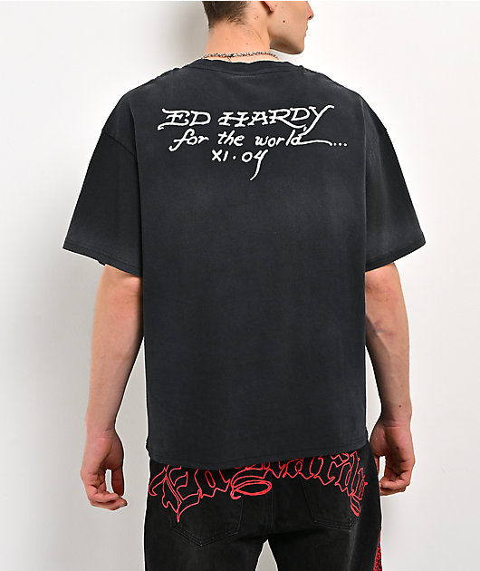 Ed Hardy Cross Black Wash T-Shirt