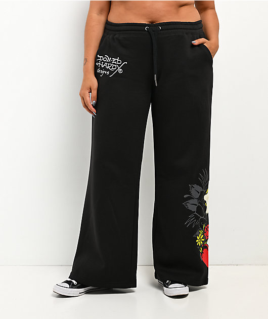 Ed Hardy Cross Heart Black Sweatpants