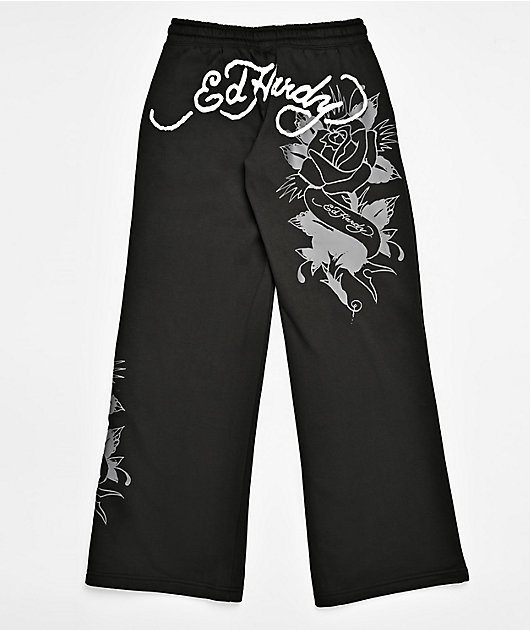 Ed Hardy Cross Heart Black Sweatpants