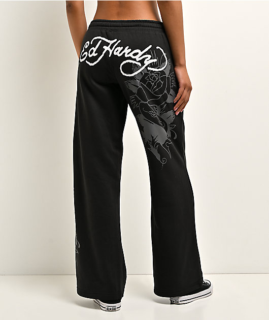 Ed Hardy Cross Heart Black Sweatpants