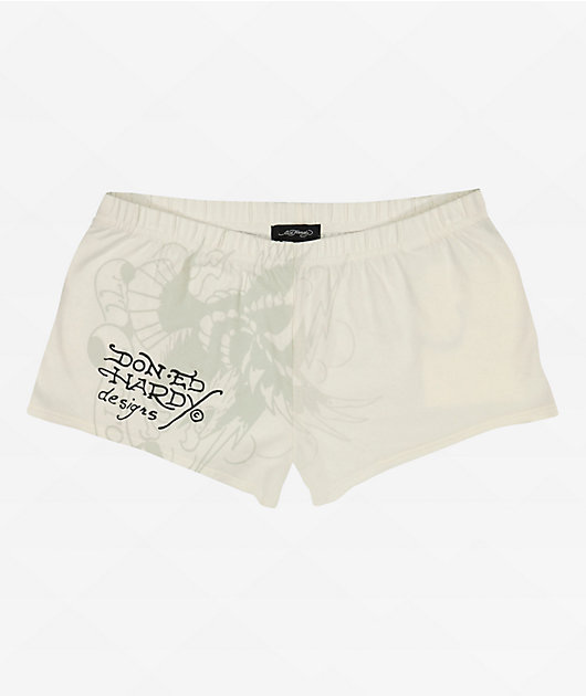 Ed Hardy Cross Heart Ivory Lounge Shorts
