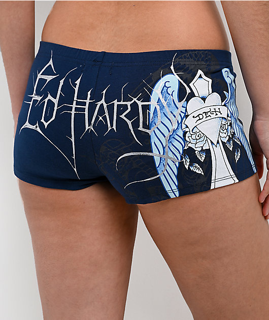 Ed Hardy Cross Wing Navy Lounge Shorts