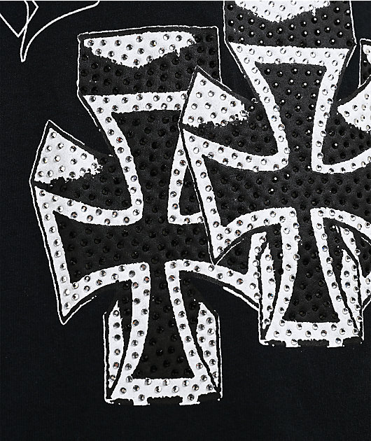 Ed Hardy Crosses Black Crop T-Shirt