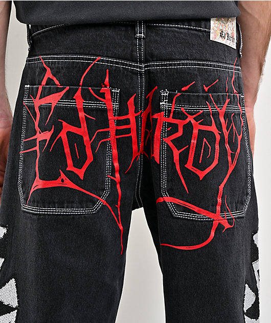 Ed Hardy Crosses Black Denim Shorts