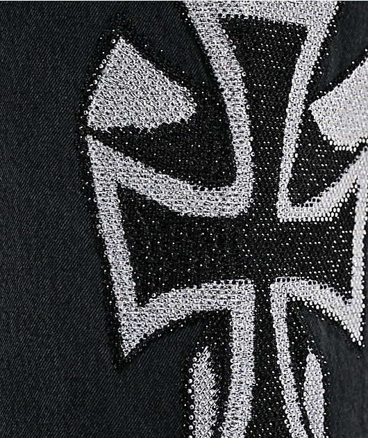 Ed Hardy Crosses Black Denim Shorts