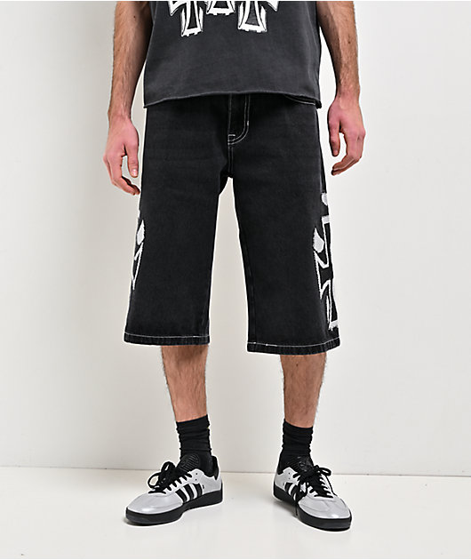 Ed Hardy Crosses Black Denim Shorts