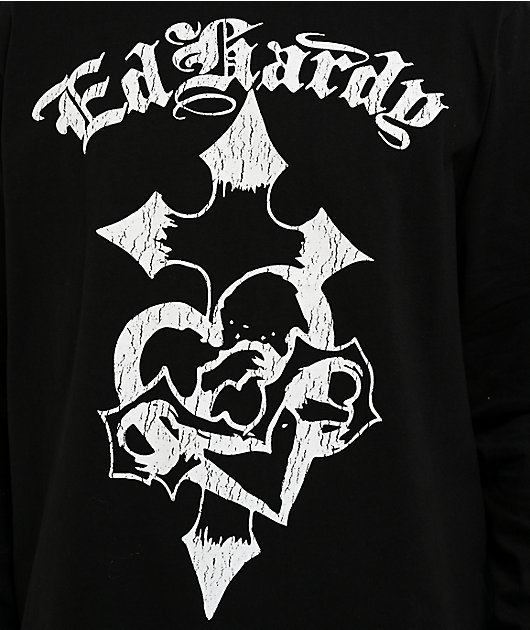 Ed Hardy Crosses Black Long Sleeve T-Shirt | Zumiez