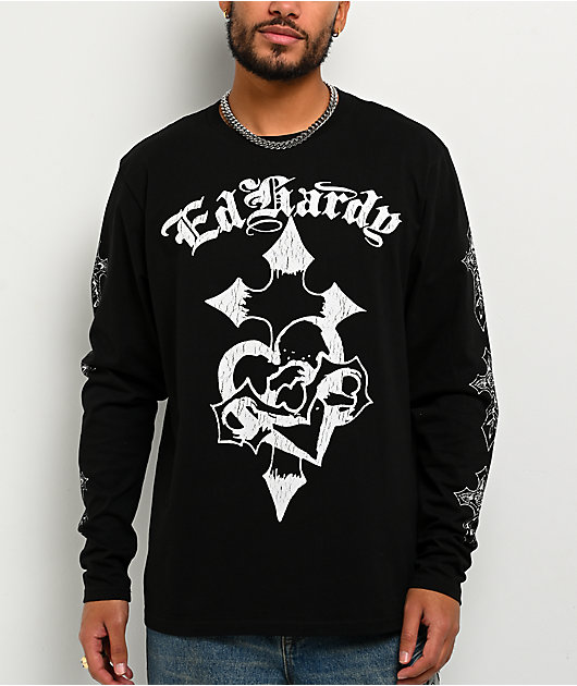 Ed Hardy Crosses Black Long Sleeve T-Shirt | Zumiez