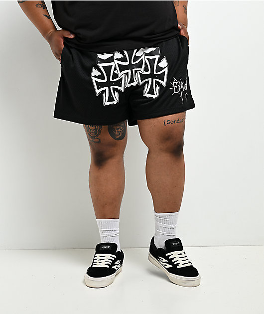 Ed Hardy Crosses Black Mesh Shorts