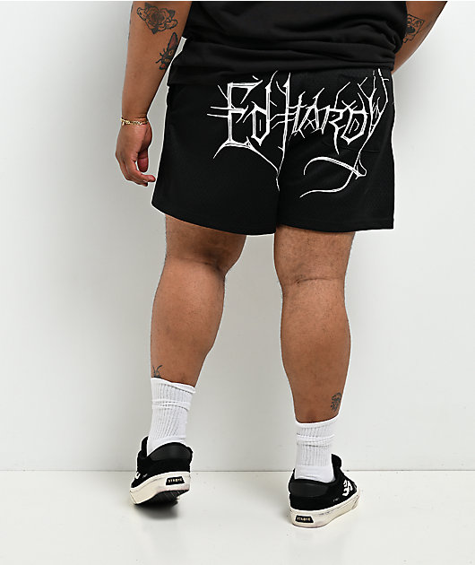 Ed Hardy Crosses Black Mesh Shorts