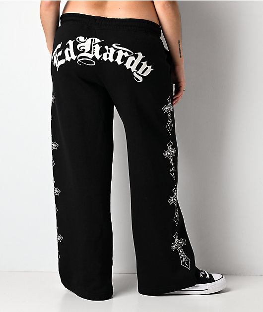 Ed Hardy Crosses Black Sweatpants
