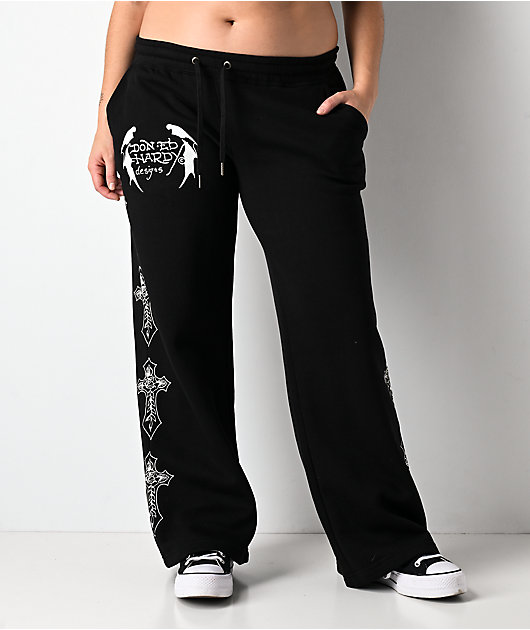 Ed Hardy Crosses Black Sweatpants