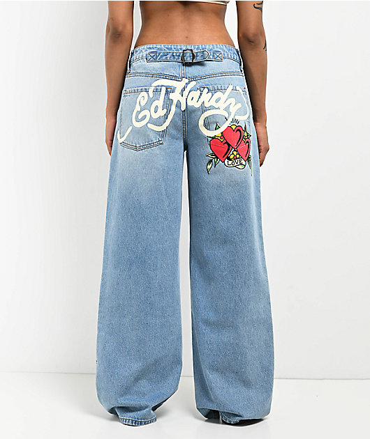 Ed Hardy Dagger Heart Retro Light Blue Jeans | Zumiez