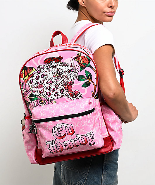 Ed Hardy Darleen Pink Backpack