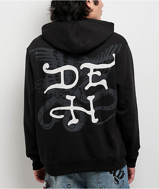 Ed Hardy Death Or Glory Skull Black Hoodie