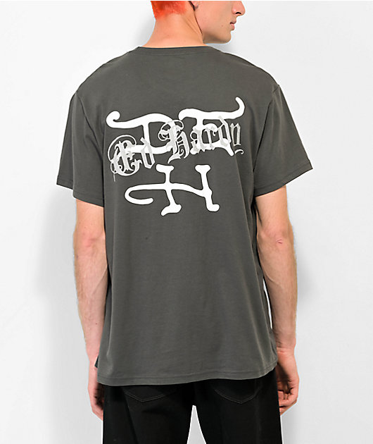 Ed Hardy Death Or Glory Skull Charcoal T-Shirt | Zumiez