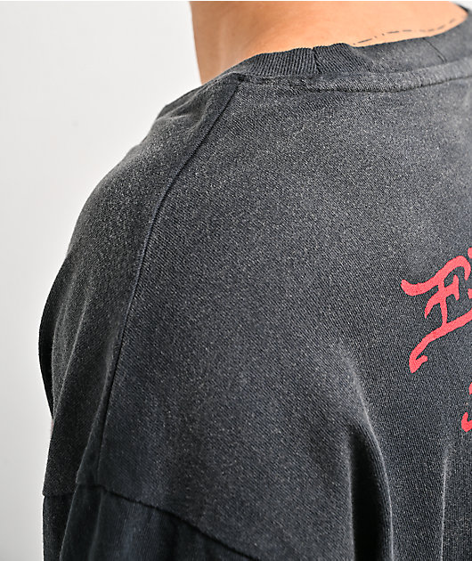 Ed Hardy Devil Bike Black & White 2fer Long Sleeve T-Shirt