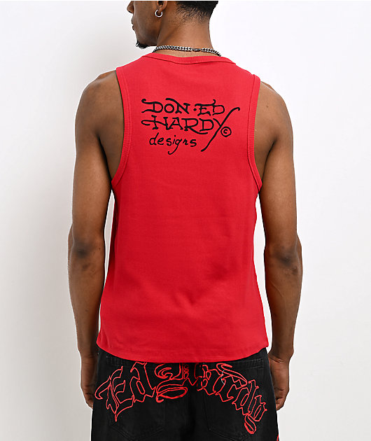 Ed Hardy Dragon Red Tank Top