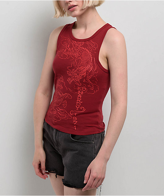 Ed Hardy Dragons Wine Tank Top | Zumiez