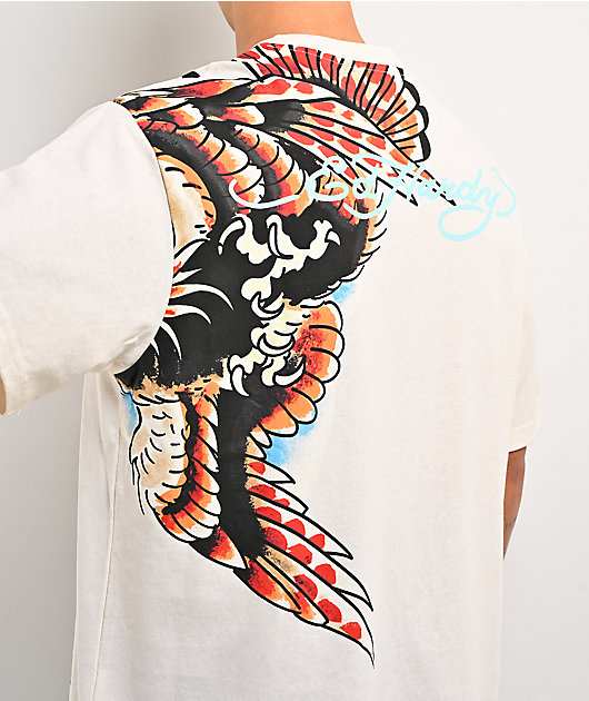 Ed Hardy Eagle Rhinestone White T-Shirt
