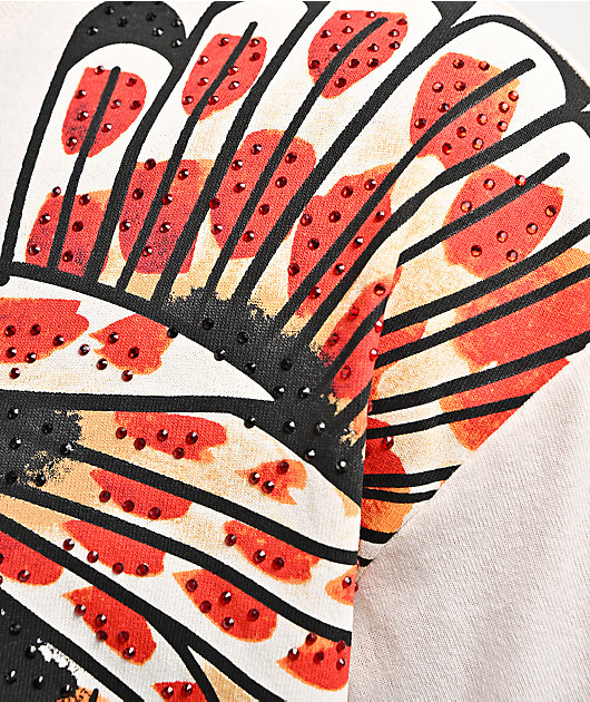 Ed Hardy Eagle Rhinestone White T-Shirt