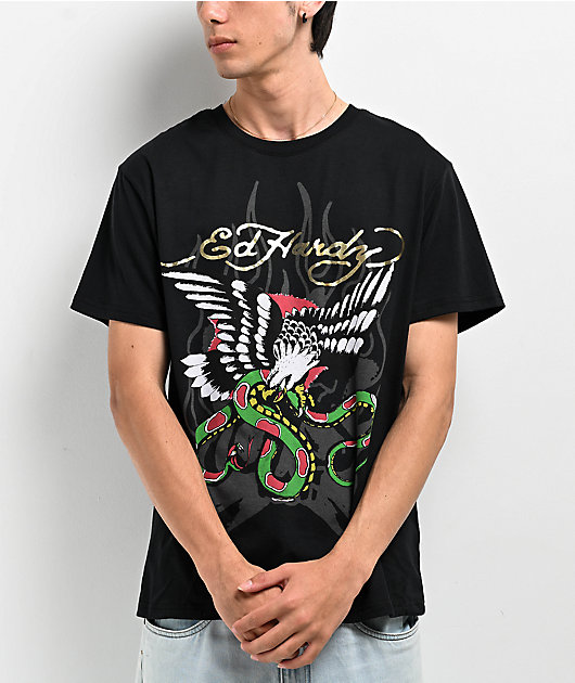 Ed Hardy Eagle Snake Black T-Shirt | Zumiez