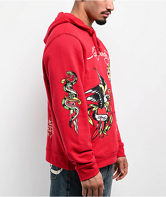 Ed Hardy Eagle Tiger Red Hoodie | Zumiez