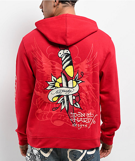 Don Ed Hardy スカジャン Ed Hardy Eagle Tiger Red Hoodie | Zumiez