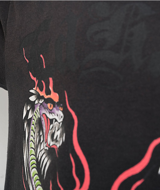 Ed Hardy Fire Lord Black Wash T-Shirt